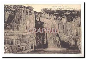 Frontiere Franco Suisse Carte Postale Ancienne Le saut du Doubs gele (haut 27m)