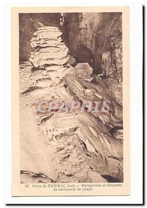 Puits de Padirac Carte Postale Ancienne Stalagmites et cascades de carbonate de chaux