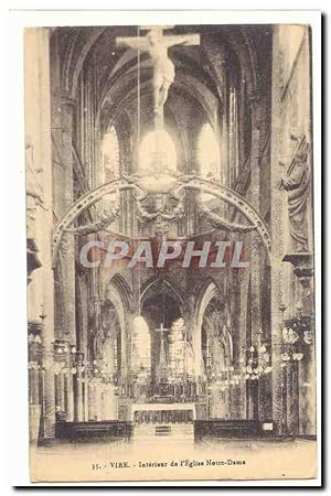 Vire Carte Postale Ancienne Intérieur de l'église notre Dame