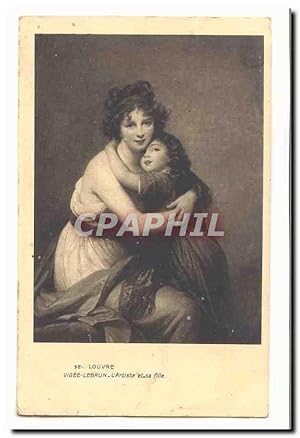 Seller image for Carte Postale Ancienne Louvre Vigee Lebrun l'artiste et sa fille for sale by CPAPHIL