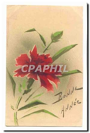 Seller image for Carte Postale Ancienne Fantaisie Bonne anne fleur for sale by CPAPHIL