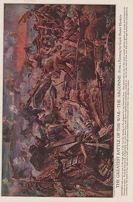 Immagine del venditore per ORIG VINTAGE MAGAZINE ILLUSTRATION / THE GREATEST BATTLE OF THE WAR - THE ARGONNE venduto da Monroe Street Books