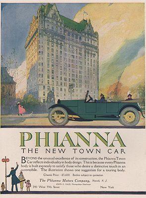 ORIG VINTAGE MAGAZINE AD/ 1917 PHIANNA CAR AD