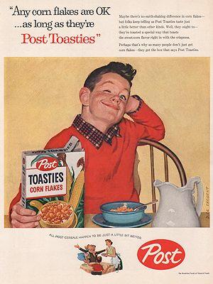 Seller image for ORIG VINTAGE MAGAZINE AD/ 1957 POST TOASTIES CEREAL AD for sale by Monroe Street Books