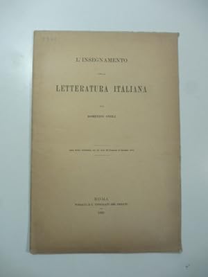 Bild des Verkufers fr L'insegnamento della letteratura italiana zum Verkauf von Coenobium Libreria antiquaria
