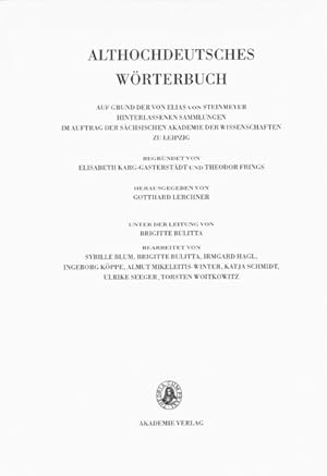 Bild des Verkufers fr Althochdeutsches Wrterbuch: Band VI: M-N. 3. Lieferung: (mammunti bis manbizzo). zum Verkauf von Antiquariat Bookfarm