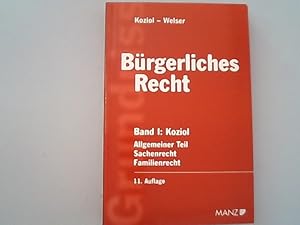 Bild des Verkufers fr Grundriss des brgerlichen Rechts, Band 1., Allgemeiner Teil, Sachenrecht, Familienrecht. zum Verkauf von Antiquariat Bookfarm