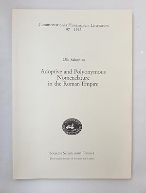 Image du vendeur pour Namenpaare: Eine Studie zur rmischen Namengebung (=Commentationes Humanarum Litterarum, 90). mis en vente par Wissenschaftl. Antiquariat Th. Haker e.K