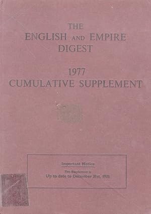 The English and Empire digest. 1977 Cumulative Supplement.