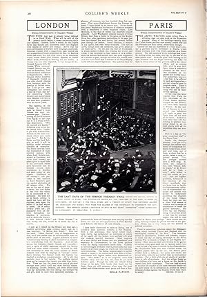 Bild des Verkufers fr PRINT: "The Last Days of the French Treason Trial of Paul Droulde":. Story and photo from Collier's Weekly; January 13, 1900 zum Verkauf von Dorley House Books, Inc.