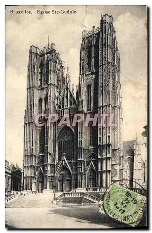 Carte Postale Ancienne Bruxelles Eglise Ste Gudule