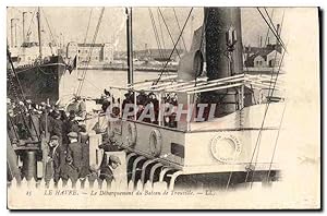 Carte Postale Ancienne Le Havre le Debarquement du bateau de Trouville