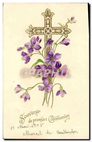 Image du vendeur pour Carte Postale Ancienne Souvenir de premiere Communion 11 mai 1905 Fleurs mis en vente par CPAPHIL