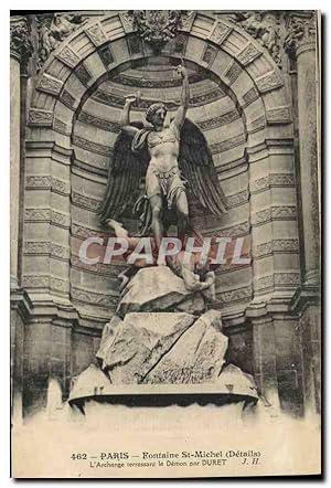 Seller image for Carte Postale Ancienne Paris Fontaine St Michel L'Archange terrossant le Demon par Duret for sale by CPAPHIL