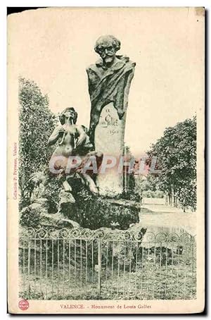 Carte Postale Ancienne Valence Monument de Louis Gallet