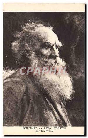 Imagen del vendedor de Carte Postale Ancienne Portrait de Leon Tolstoi par Jan Styka a la venta por CPAPHIL