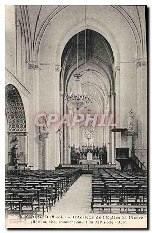 Bild des Verkufers fr Carte Postale Ancienne Saumer M et L Intrieur de l'Eglise St Pierre zum Verkauf von CPAPHIL