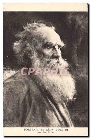 Imagen del vendedor de Carte Postale Ancienne Portrait de Leon Tolstoi par Jan Styka a la venta por CPAPHIL