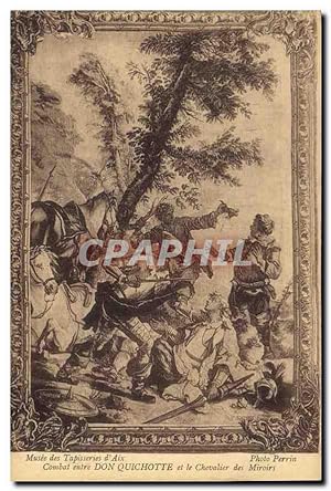 Bild des Verkufers fr Carte Postale Ancienne Musee des d'Aix Tapisseries Combat entre Don Quichotte et le Chebalier des Miroirs zum Verkauf von CPAPHIL