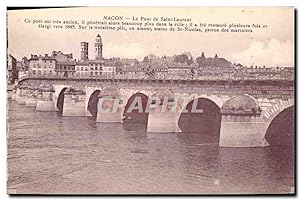 Carte Postale Ancienne Macon Le Pont de Saint Laurent