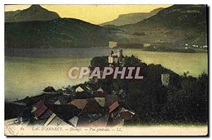 Carte Postale Ancienne Lac d'Annecy Duingt vue générale