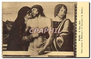 Bild des Verkufers fr Carte Postale Ancienne Milano R Pinac Brera Cristo Morto la Madonna e S Giovanni G Bellini zum Verkauf von CPAPHIL