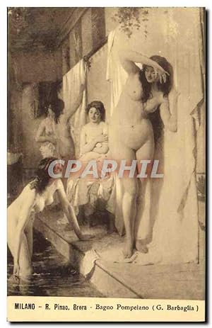 Bild des Verkufers fr Carte Postale Ancienne Milano R Pinac Brera Bagno Pompeiano G Barbaglia zum Verkauf von CPAPHIL