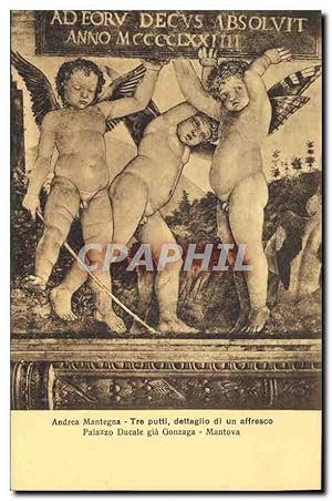 Image du vendeur pour Carte Postale Ancienne Andrea Mantegna Tre putti dettaglio de un Affesco Palazzo Ducate gia Gonzaga Mantova mis en vente par CPAPHIL