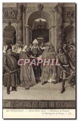 Seller image for Carte Postale Ancienne Chantilly Musee Conde Miniature de Fouquet Le Miriage de la Vierge for sale by CPAPHIL