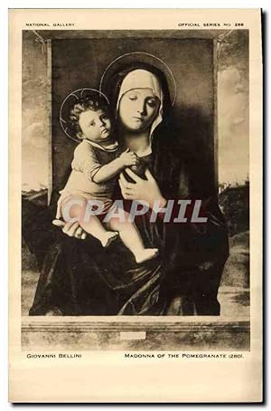 Bild des Verkufers fr Carte Postale Ancienne National gallery Giovanni Bellini Madonna of the Pomegranate zum Verkauf von CPAPHIL