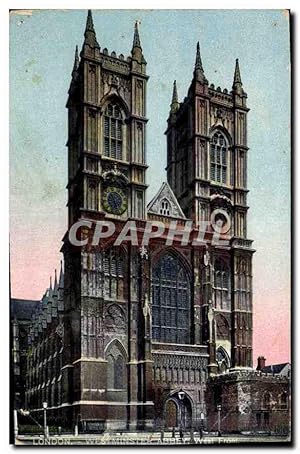 Bild des Verkufers fr Carte Postale Ancienne London Westminster Abbey West Front zum Verkauf von CPAPHIL