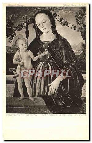 Image du vendeur pour Carte Postale Ancienne National gallery Florenzo de Lorenzo Maonna and Child mis en vente par CPAPHIL