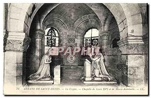 Image du vendeur pour Carte Postale Ancienne Abbaye de Saint Denis La Crypte de Louis XVI et le Marie Antoinette mis en vente par CPAPHIL