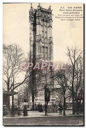 Seller image for Carte Postale Ancienne Paris Tour Saint Jacques style gothique for sale by CPAPHIL