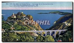 Image du vendeur pour Carte Postale Ancienne Eze Alp Mar et le Cap Ferrat vue prise de la Grande Corniche mis en vente par CPAPHIL