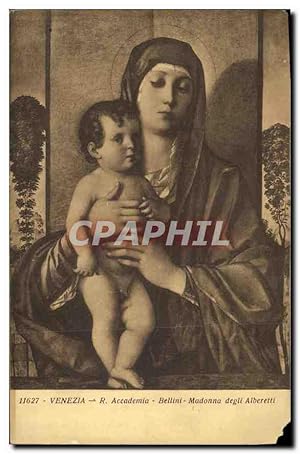 Bild des Verkufers fr Carte Postale Ancienne Venezia R Accademia Bellini Madonna degli Alberetti zum Verkauf von CPAPHIL