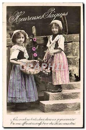 Image du vendeur pour Carte Postale Ancienne Heureuses Pques Enfants mis en vente par CPAPHIL