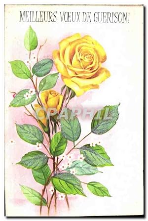 Image du vendeur pour Carte Postale Ancienne Meilleurs Voeux de Guerison Fleurs mis en vente par CPAPHIL