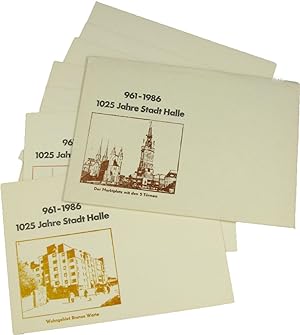 Dekorative Fotokarten 1025 Jahre Stadt Halle 961-1986 im Kuvert,