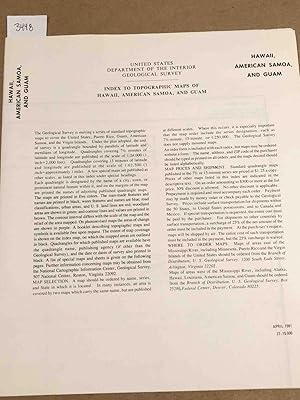 Image du vendeur pour Index to Topographical maps of Hawaii, American Samoa and Guam 1981 mis en vente par Carydale Books