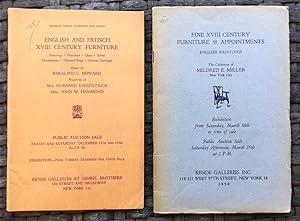 Immagine del venditore per Two (2) Auction Catalogs from Kende Galleries, New York, dated 1947 and 1950 (English and French Furniture XVII Century Furniture, Paintings, Porcelain, Glass, Silver, Decorations, Oriental Rugs, Chinese Carvings etc.) venduto da Randall's Books