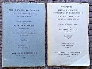 Immagine del venditore per Two (2) Auction Catalogs from Parke-Bernet Galleries, New York, 1945, including French & English Furniture, Paintings, Georgian Silver, Ceramics, Rugs, Chinese Objects of Art venduto da Randall's Books