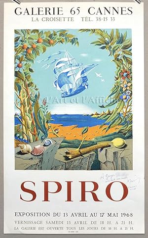 SPIRO Galerie 65 du 13 avril au 13 mai 1968, Affiche lithographique originale signée par l'artiste.