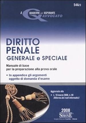 Seller image for Diritto penale generale e speciale for sale by Libro Co. Italia Srl
