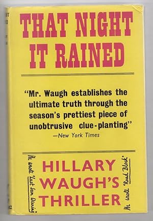 Seller image for That Night It Rained by Hillary Waugh (First Edition) File Copy for sale by Heartwood Books and Art