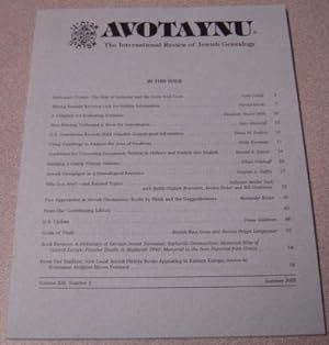 Bild des Verkufers fr Avotaynu: The International Review of Jewish Genealogy, Volume XXI, Number 2, Summer 2005 zum Verkauf von Books of Paradise
