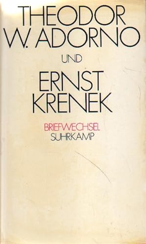Immagine del venditore per Theodor W. Adorno und Ernst Krenek. Briefwechsel. venduto da Versandantiquariat Boller