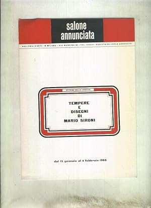Imagen del vendedor de Exposicion : Tempere e Disegni di Mario Sironi en 1966 a la venta por El Boletin