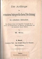 Die Anfänge der ernsten bürgerlichen Dichtung des achtzehnten Jahrhunderts. Das rührende Drama un...