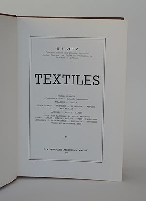 Textiles, Fibres Textiles (production, Caractères distinctifs, identification), filature, tissage...